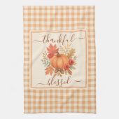 感謝とパンプ賛美クキン | 秋感謝祭 キッチンタオル (縦)