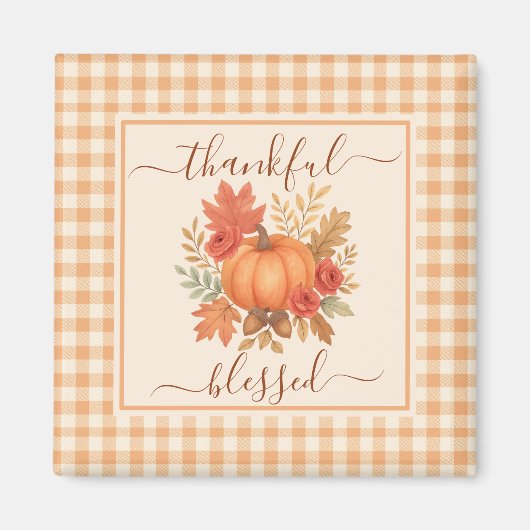 感謝とパンプ賛美クキン | 秋感謝祭 マグネット (正面)