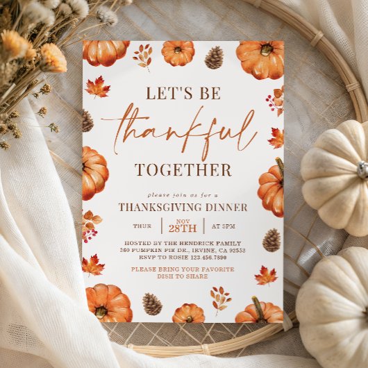 感謝と一緒に感謝素朴のディナーパーティー 招待状