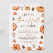感謝と一緒に感謝素朴のディナーパーティー 招待状 (正面)