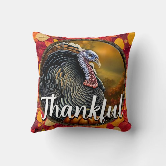 感謝と七面鳥 クッション (裏面)