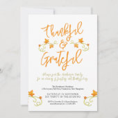 感謝と偉大な感謝のディナーオレンジ 招待状 (正面)