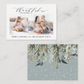 感謝と写真のクリスマス賛美を予算に計上する ノートカード (正面/裏面)