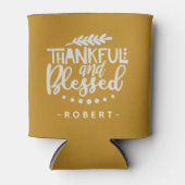 感謝と名賛美前パーソナライズされた感謝祭 缶クーラー (正面)