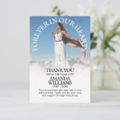 感謝と哀悼の気持ちを込めたオーダーメイド葬儀写真 招待状 (スタンド正面)