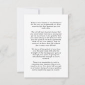 感謝と哀悼の気持ちを込めたオーダーメイド葬儀写真 招待状 (裏面)