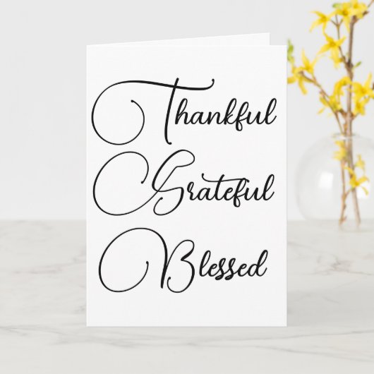 感謝と喜びと幸せのスクリプト 感謝祭 カード (黄色い花)