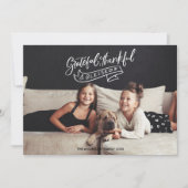 感謝と喜びに満ちたクリスマス　祝福のクリスマス写真カード 招待状 (正面)