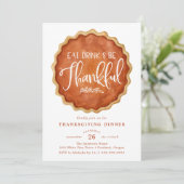 感謝と喜びに満ちたハロウィンと感謝祭の食事会 Eat Drink & Be Thankful かぼち 招待状 (スタンド正面)