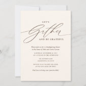 感謝と喜びに満ちたフレンドギビングブラウン 招待状 (正面)