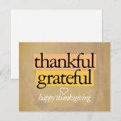 感謝と喜びに満ちた：ハッピーサンクスギブ ポストカード (正面/裏面)