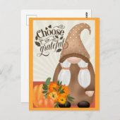 感謝と喜びの秋の小人 ポストカード (正面/裏面)