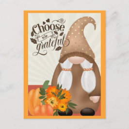 感謝と喜びの秋の小人 ポストカード
