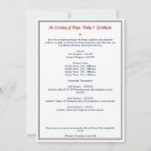 感謝と団結の秋のディナー・ファンドレイザー 招待状 (裏面)