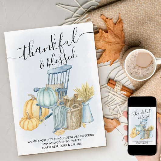 感謝と国賛美のカボチャ男の子の妊娠 案内状