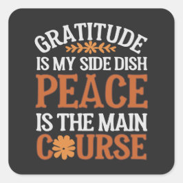 感謝と平和のステッカーシート – カスタマイズ可能 スクエアシール