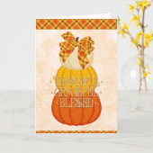 感謝と幸せがいっぱいのカボチャの山 カード (黄色い花)