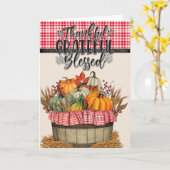 感謝と幸せに満ちたカントリー バスケット カード (黄色い花)