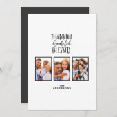 感謝と幸せに満ちた写真 感謝祭 招待状 (正面/裏面)