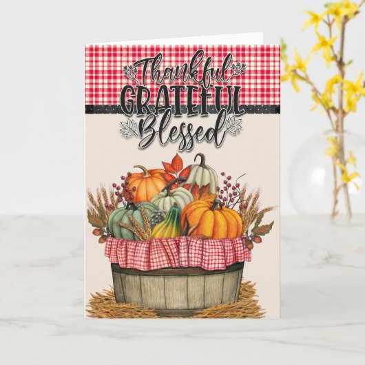 感謝と幸せに満ちた国産バスケット カード (黄色い花)