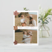 感謝と幸せに満ちた感謝祭の写真 シーズンカード (スタンド正面)