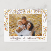 感謝と幸せに満ちて 感謝祭り 紅葉を楽しむ ポストカード (正面)