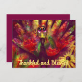 感謝と幸せのカスタマイズされた感謝祭 ポストカード (正面/裏面)