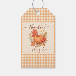 感謝と幸せのカボチャ | 秋の感謝祭 ギフトタグ