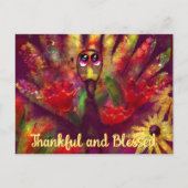 感謝と幸せの感謝祭ターキーカスタマイズ可能 ポストカード (正面)