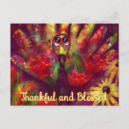 感謝と幸せの感謝祭ターキーカスタマイズ可能 ポストカード
