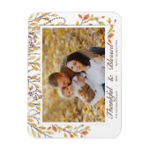 感謝と幸せ賛美な感謝祭秋の葉 マグネット (縦)