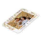 感謝と幸せ賛美な感謝祭秋の葉 マグネット (左側)