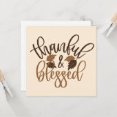 感謝と幸せ カード (正面/裏面インサイチュ)