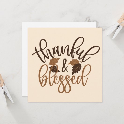 感謝と幸せ カード (正面/裏面インサイチュ)