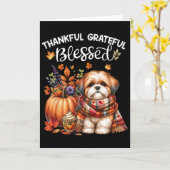 感謝と幸福に満ちたシーズン シーズン シュナウザー 犬 秋 皆さん カード (黄色い花)