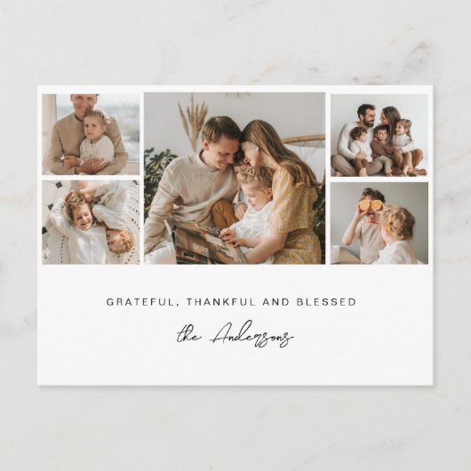 感謝と幸福に満ちた家族の感謝祭 ポストカード (正面)