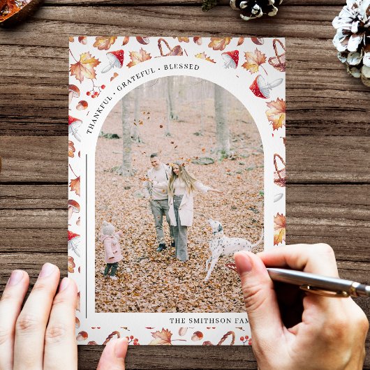 感謝と幸福に満ちた感謝祭の写真 シーズンカード