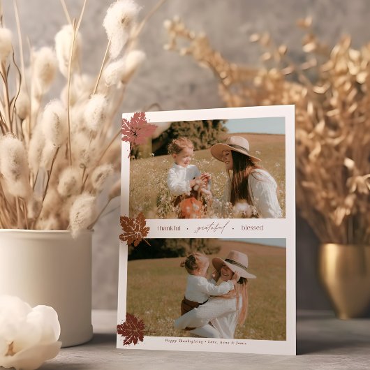 感謝と幸福に満ちた感謝祭の写真 シーズンカード