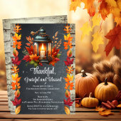 感謝と幸福に満ちた感謝祭の食事 招待状