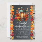 感謝と幸福に満ちた感謝祭の食事 招待状 (正面)