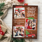 感謝と幸福に満ちた木製トラックテープのホリデーシーズン ポストカード