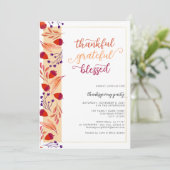 感謝と幸福に満ちた秋の感謝祭の食事 招待状 (スタンド正面)