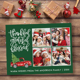 感謝と幸福に満ちた トラック4 写真 緑 ポストカード