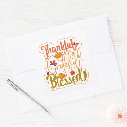 感謝と幸福に満ちて: 秋の鼓動 スクエアシール (封筒)