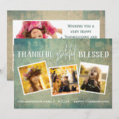 感謝と幸福のフォールコラージュ写真 シーズンカード (正面/裏面)