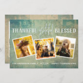 感謝と幸福のフォール コラージュ シーズンカード (正面/裏面)