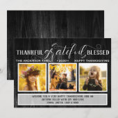 感謝と幸福の写真 感謝祭の休暇 シーズンカード (正面/裏面)