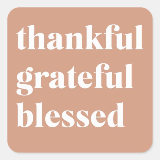 感謝と幸福の感謝祭ステッカー スクエアシール (正面)