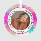 感謝と幸福の虹の名言写真 オーナメント (裏面)