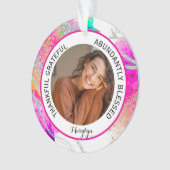 感謝と幸福の虹の名言写真 オーナメント (正面)